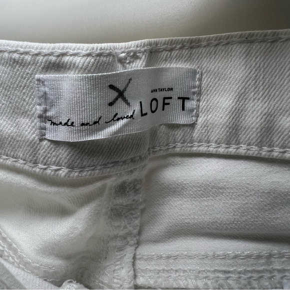 Ann Taylor LOFT White Denim Jeans Skinny Crop Size 27/4 - Picture 3 of 8